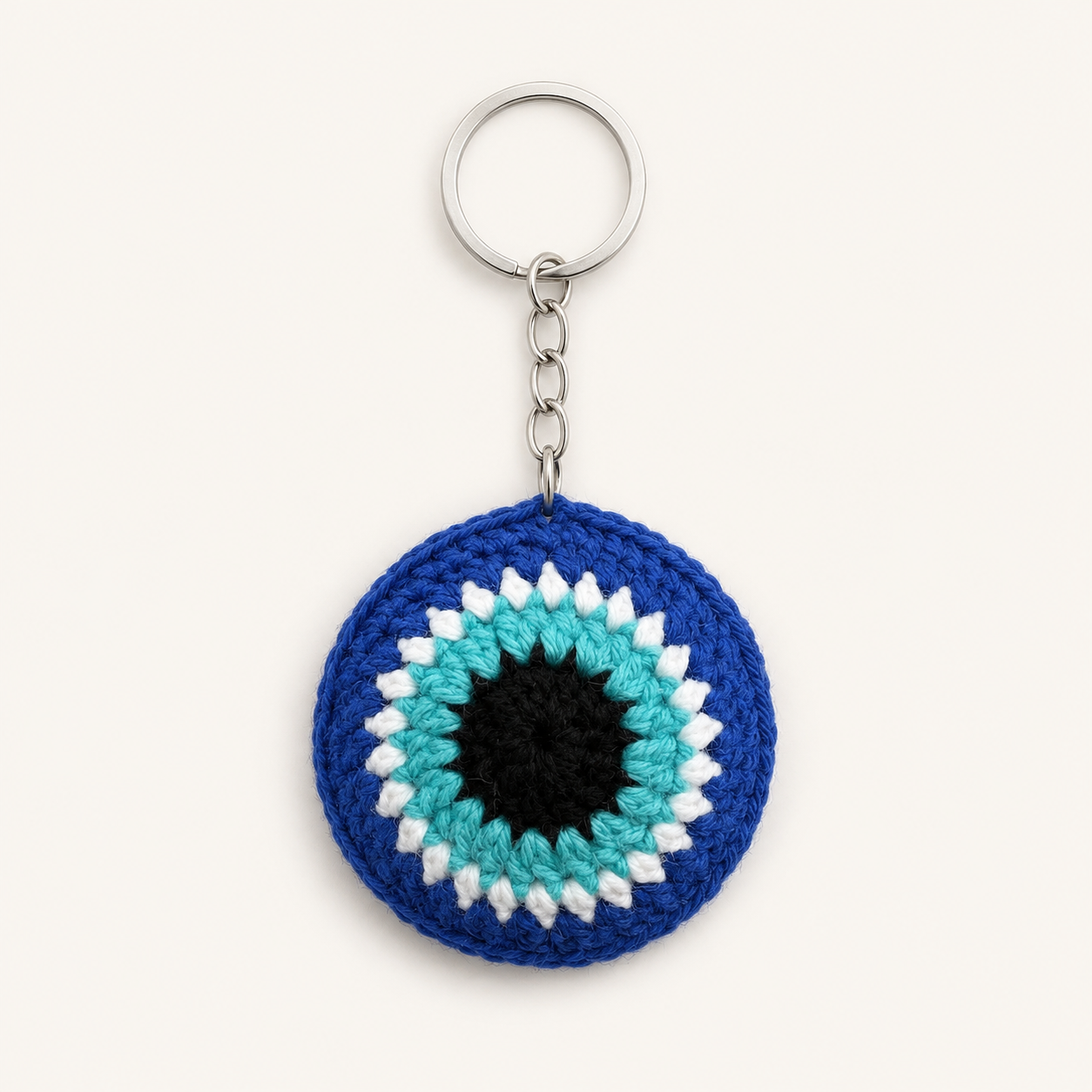 Blue evil eye keychain 2