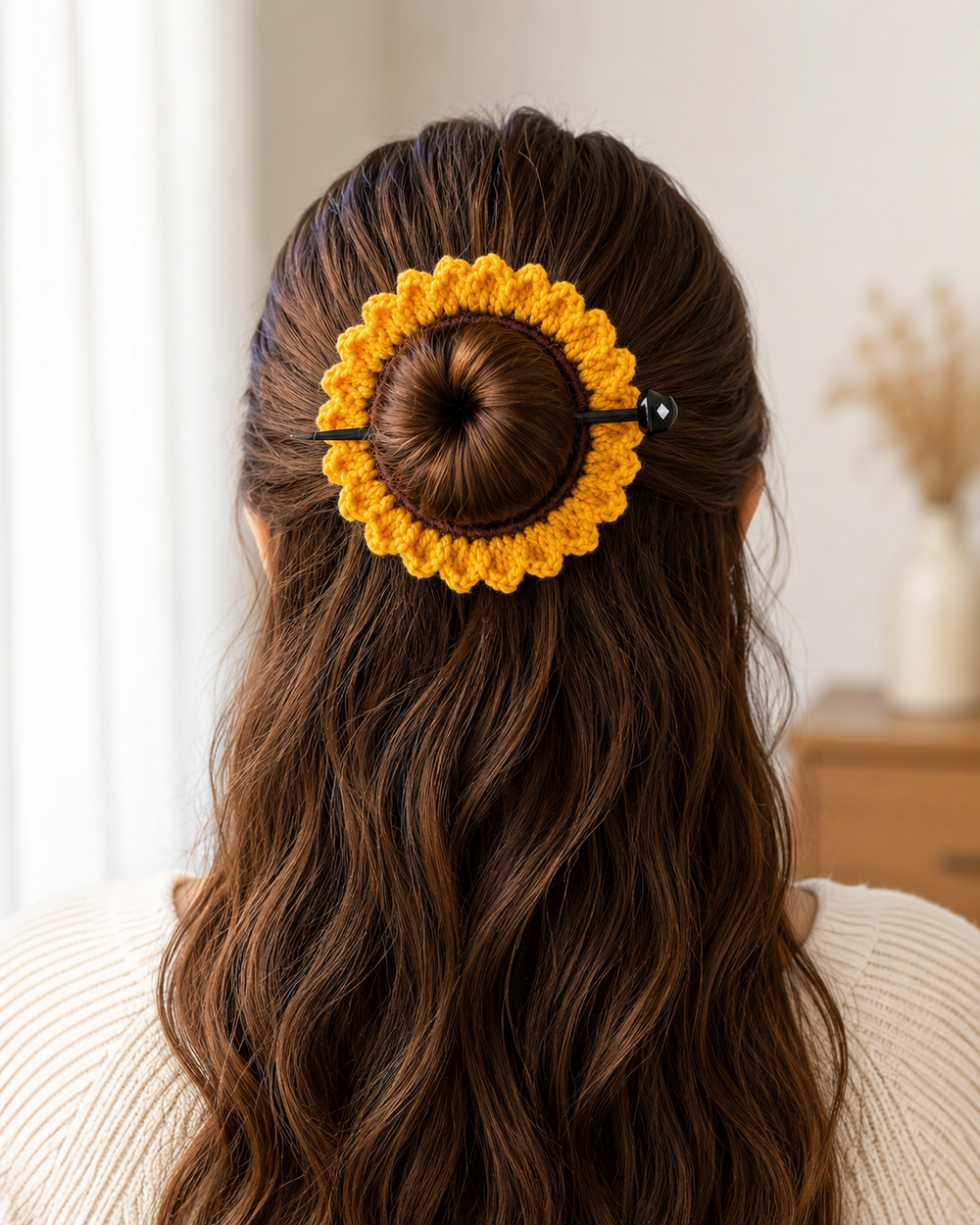 crochet sunflower  yellow 1
