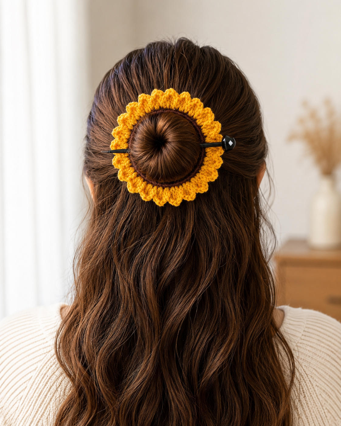 crochet sunflower  yellow 1