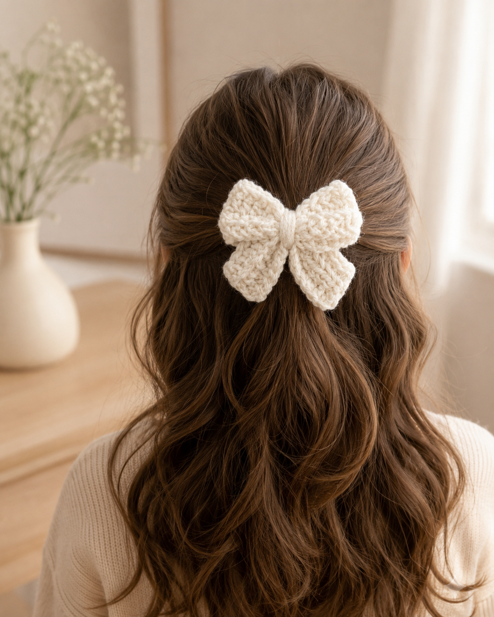 Cream Bow accessory 1
