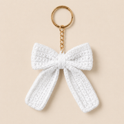 White Bow Keychain 