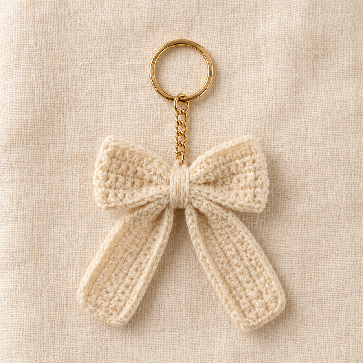 Cream Bow keychain3