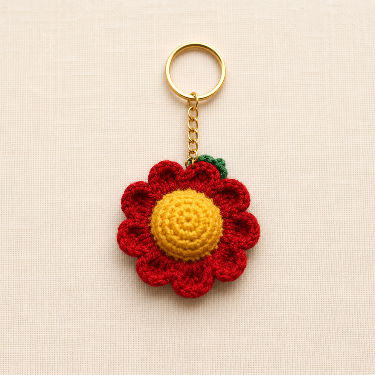 Red flower keychain