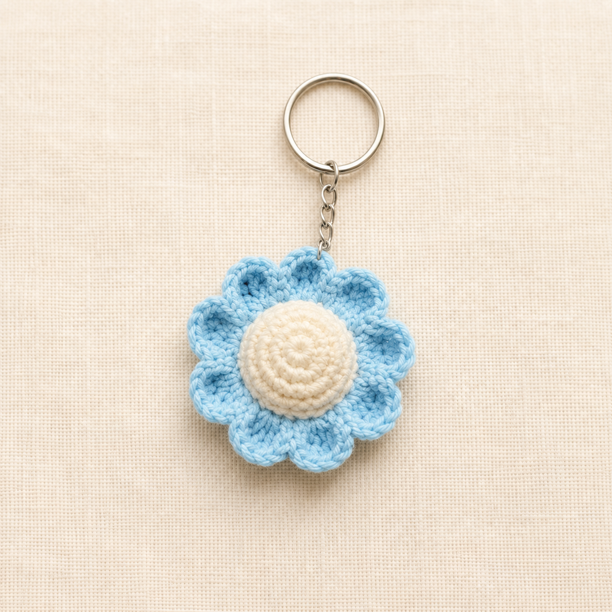 sky blue flower keychain