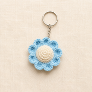 sky blue flower keychain