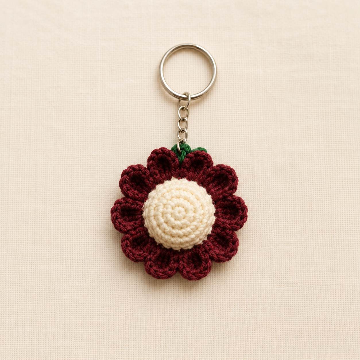 Marron flower keychain