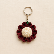 Marron flower keychain