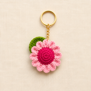 pink flower keychain
