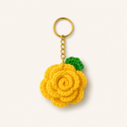 yellow Rose flower keychain
