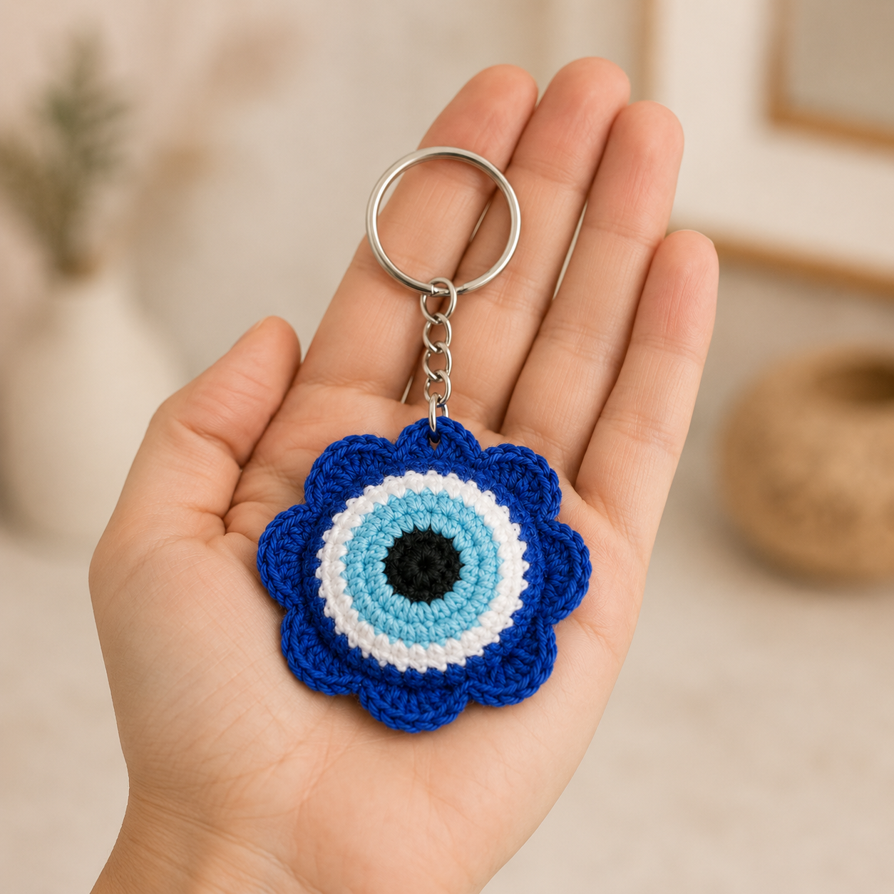 evil eye flower keychain 3
