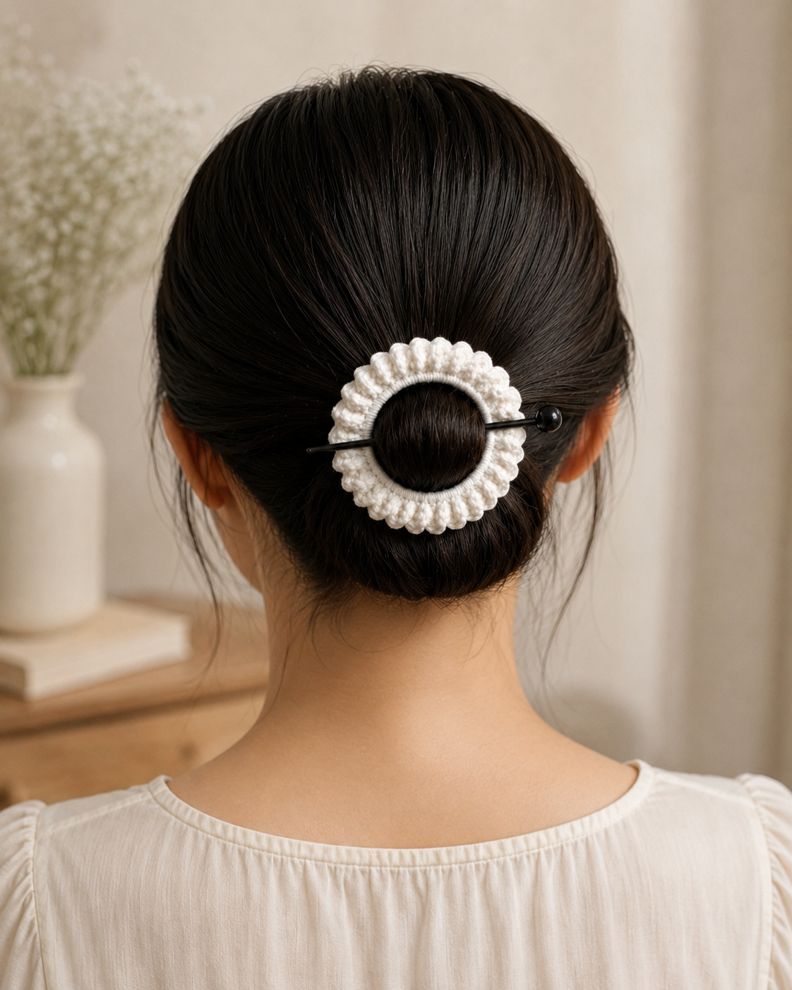 crochet sunflower  White 3