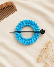 crochet sunflower  sky blue 1