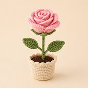 Handmade pink flower pot