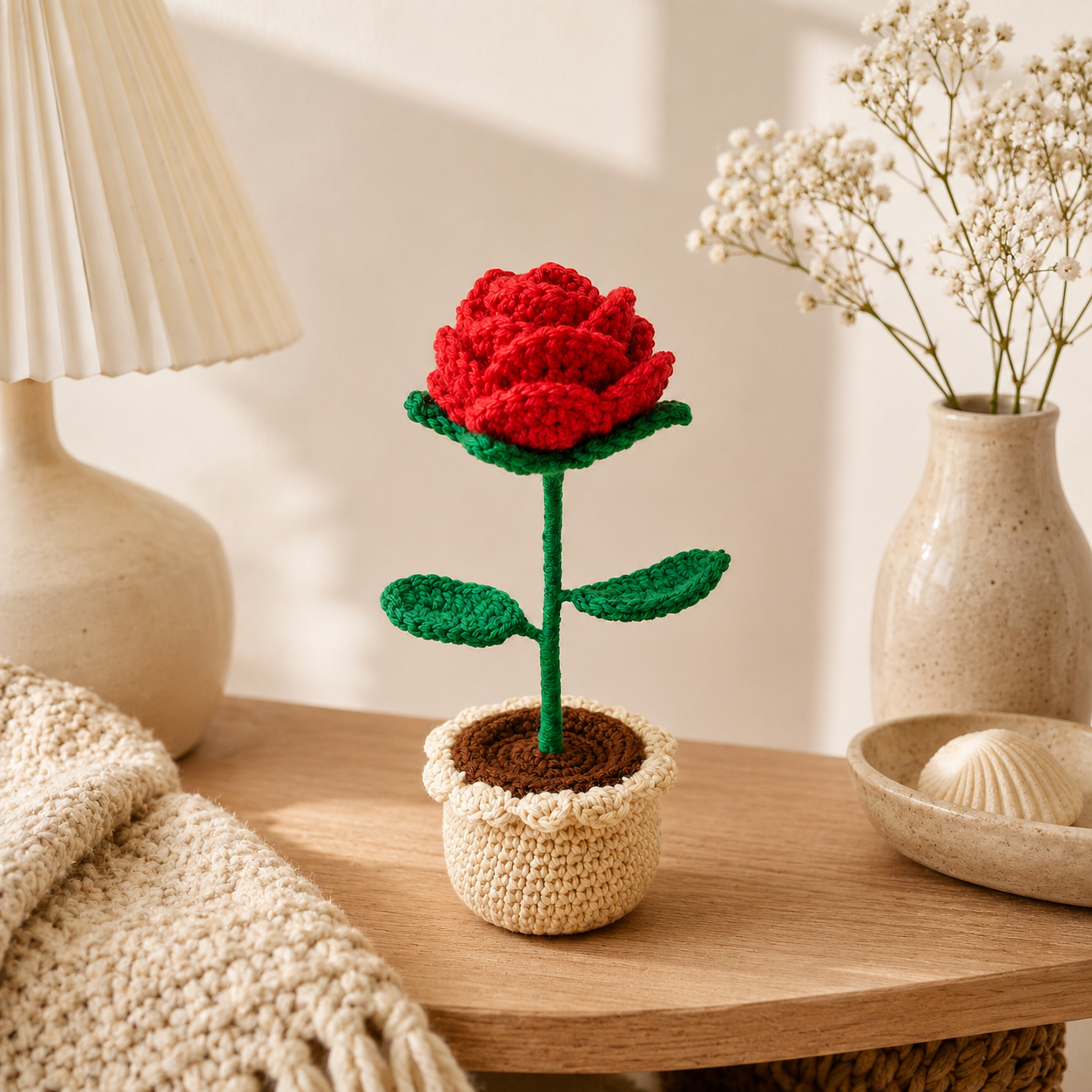 Handmade Red flower pot3