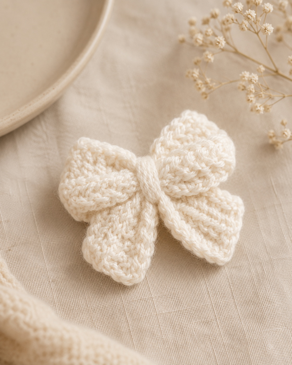 Cream Bow accessory 2