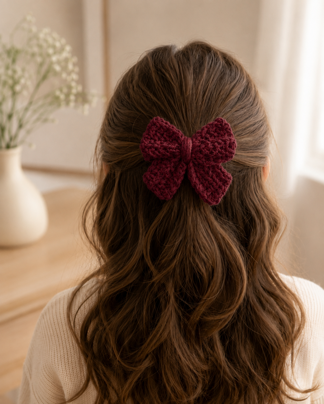 maroon Bow accessory 1