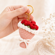 pink bouquet keychain 2