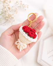 cream bouquet keychain 2