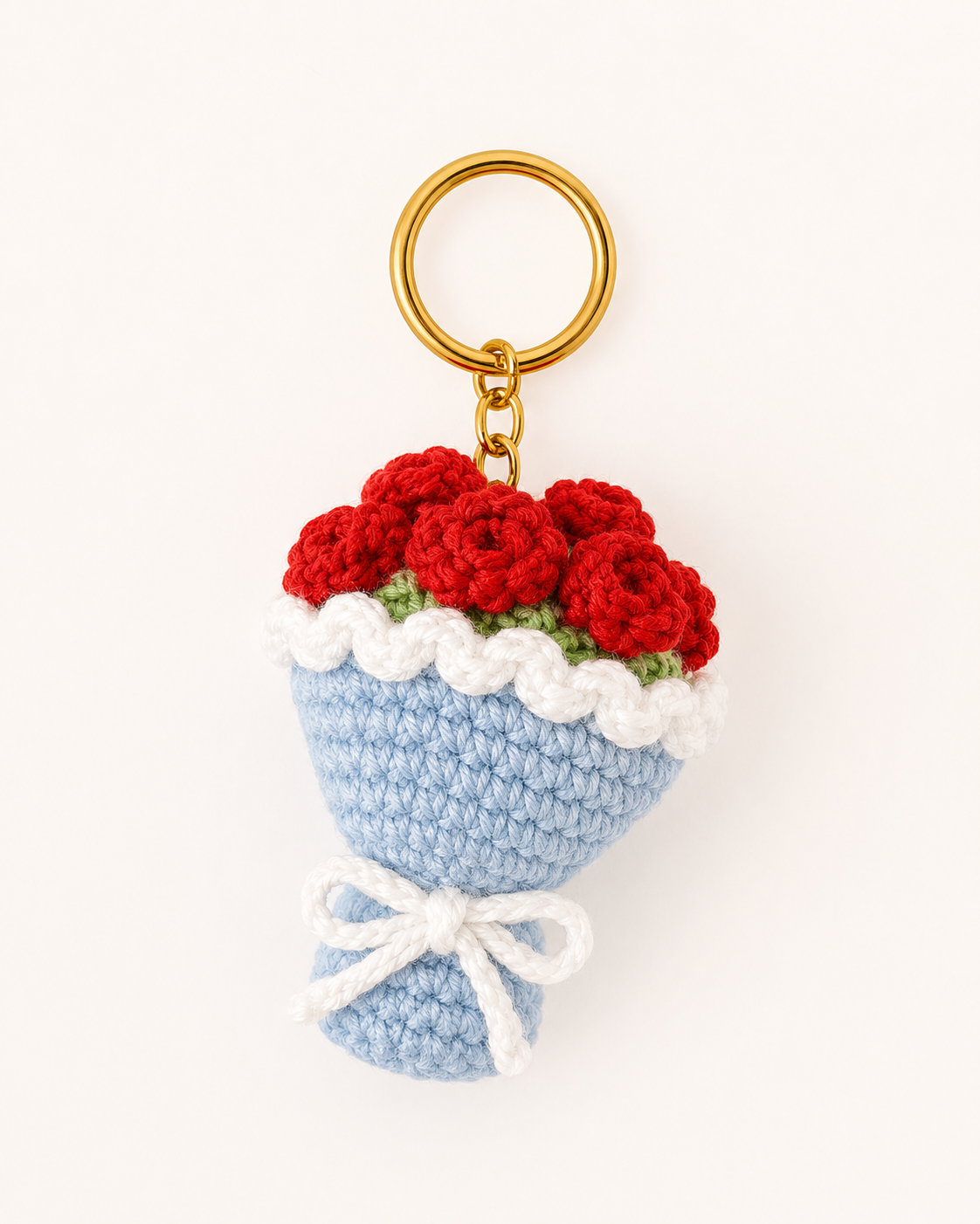 blue bouquet keychain