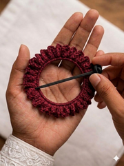 crochet sunflower maroon 1