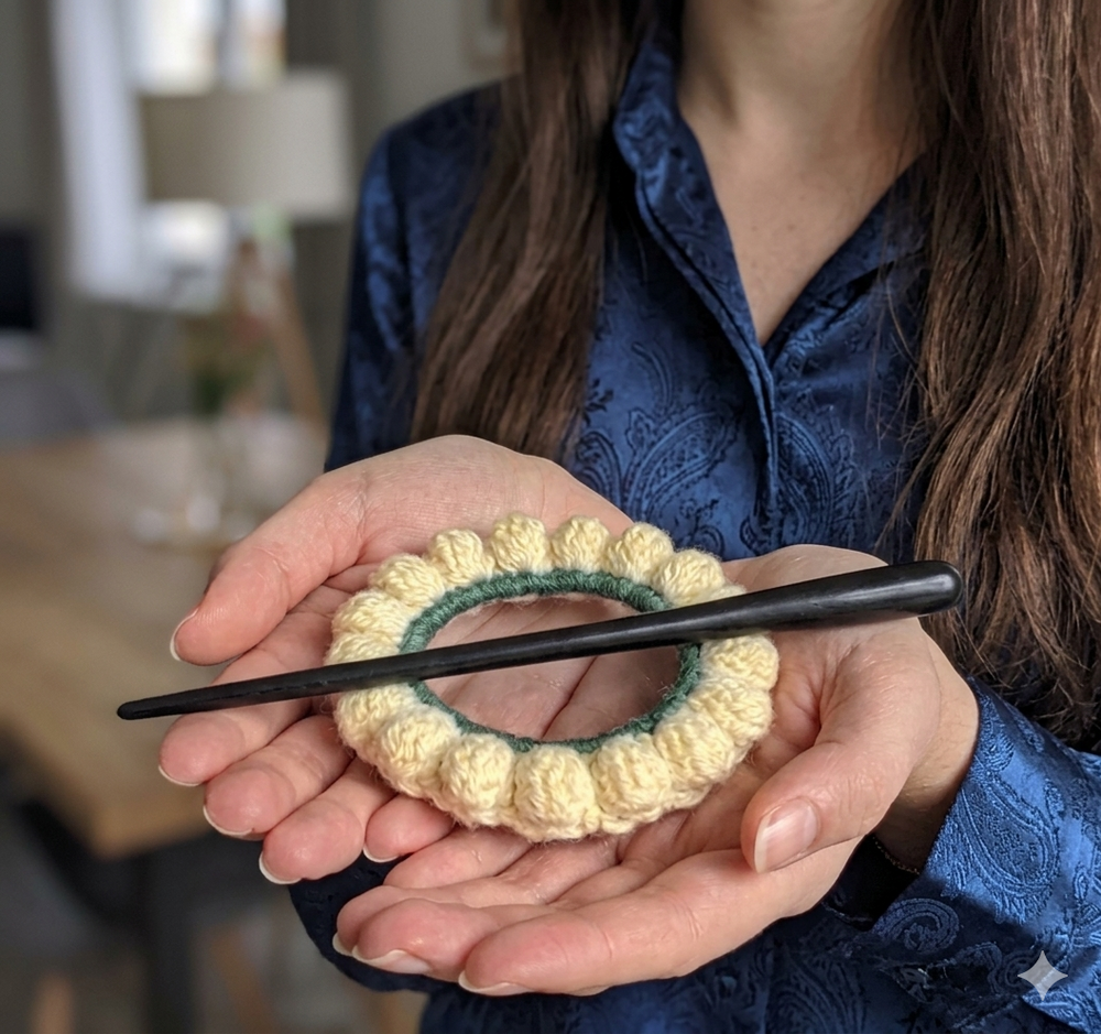 crochet Cream flower 1
