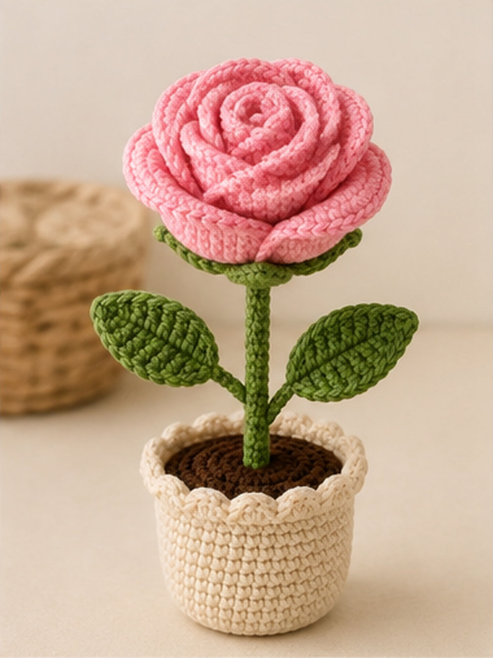 Handmade pink flower pot2