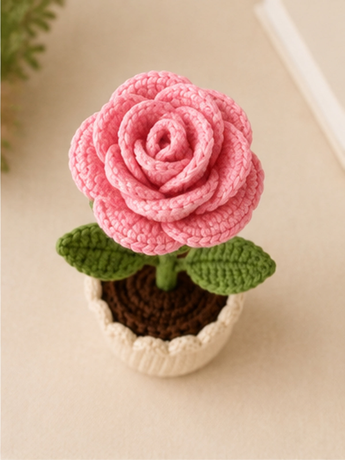 Handmade pink flower pot3