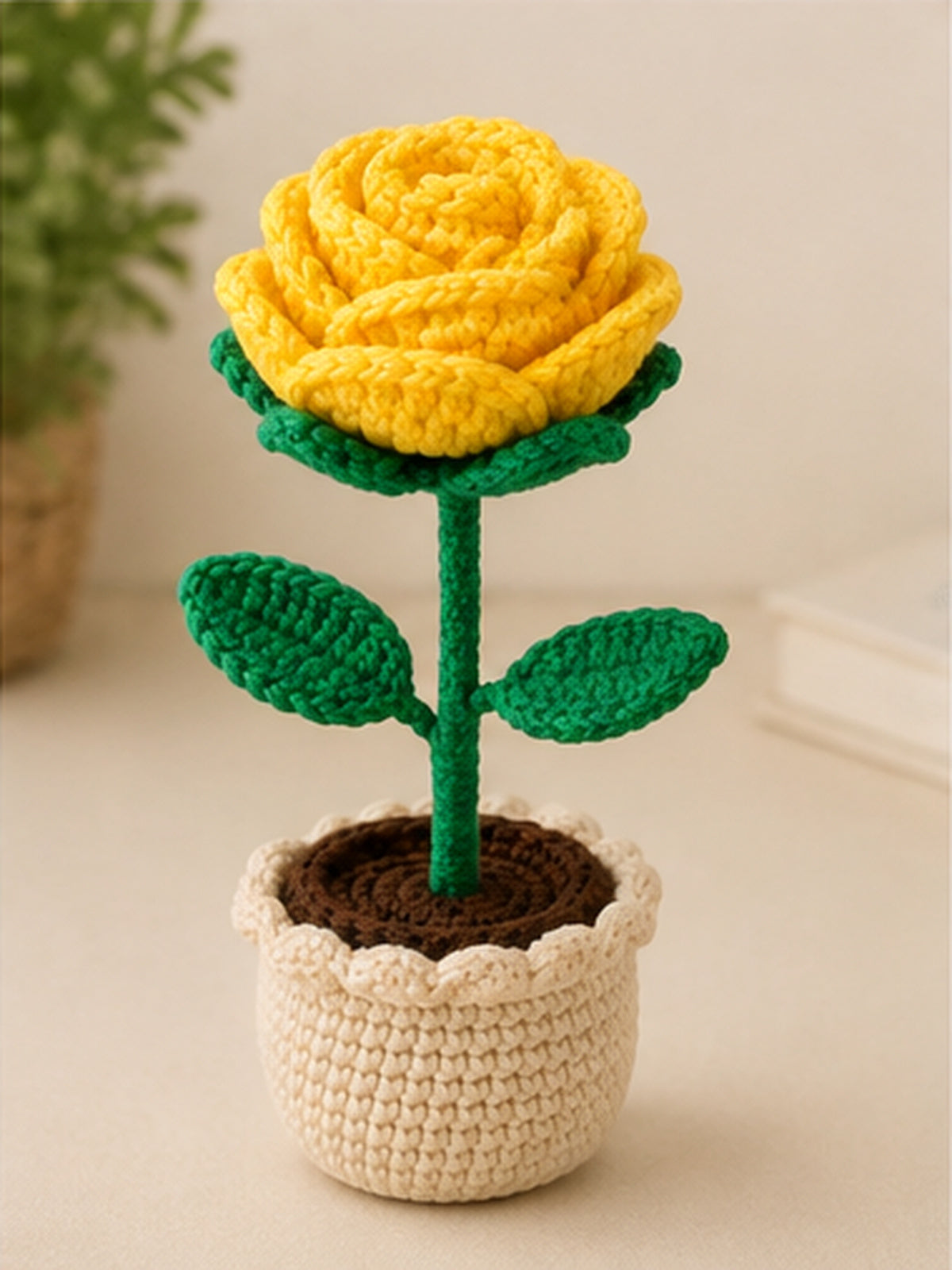 Handmade Yellow flower pot