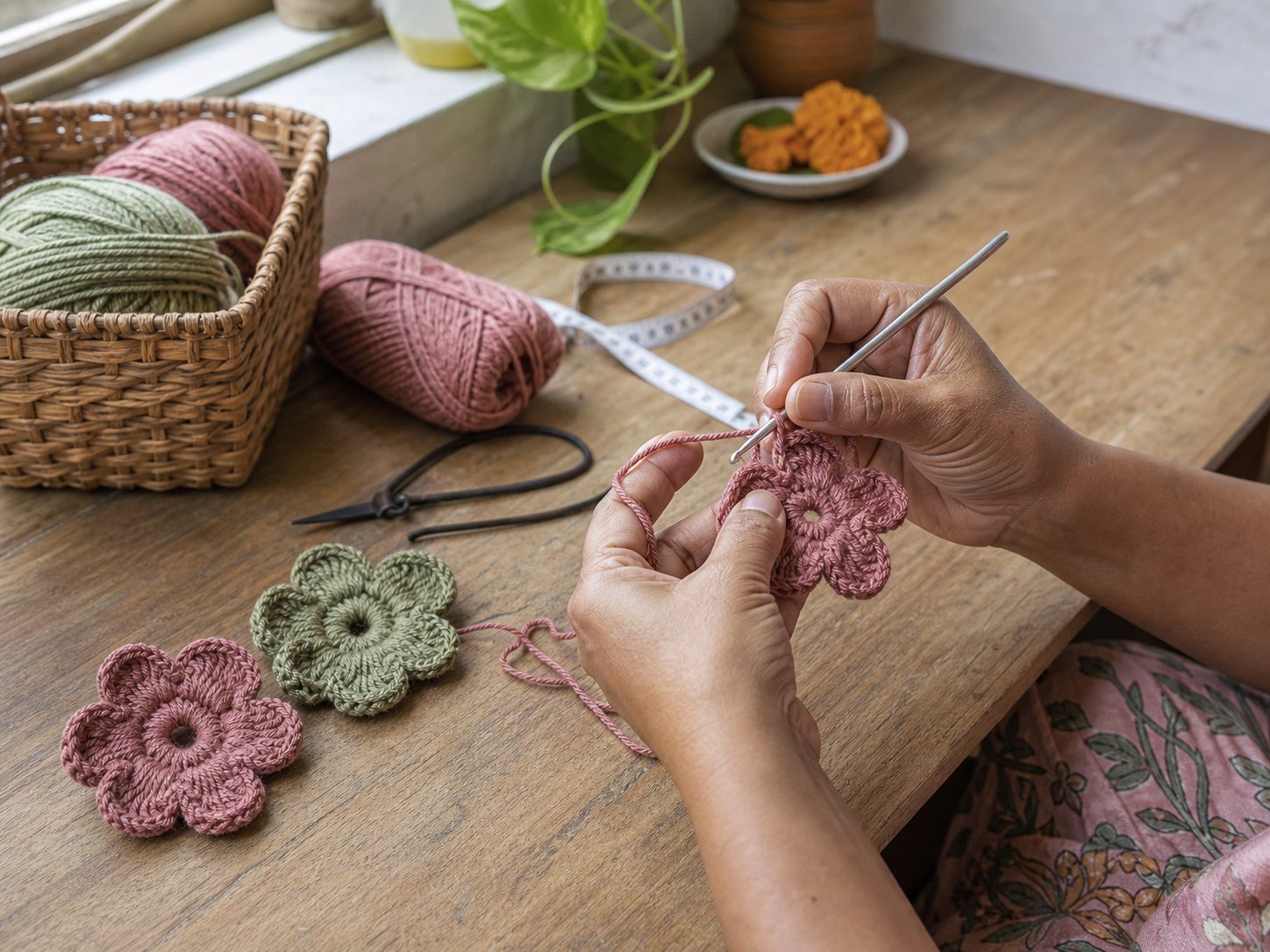 A handmade crochet creation